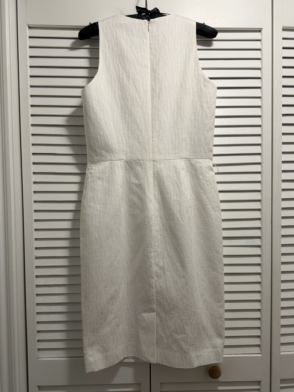 Lauren Ralph Lauren Cream Textured Sheath Midi Dress - Picture 4 of 14